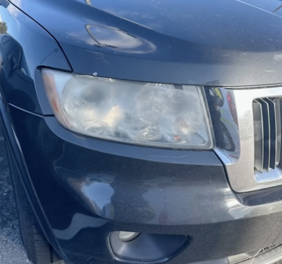 Bumper damage before repair