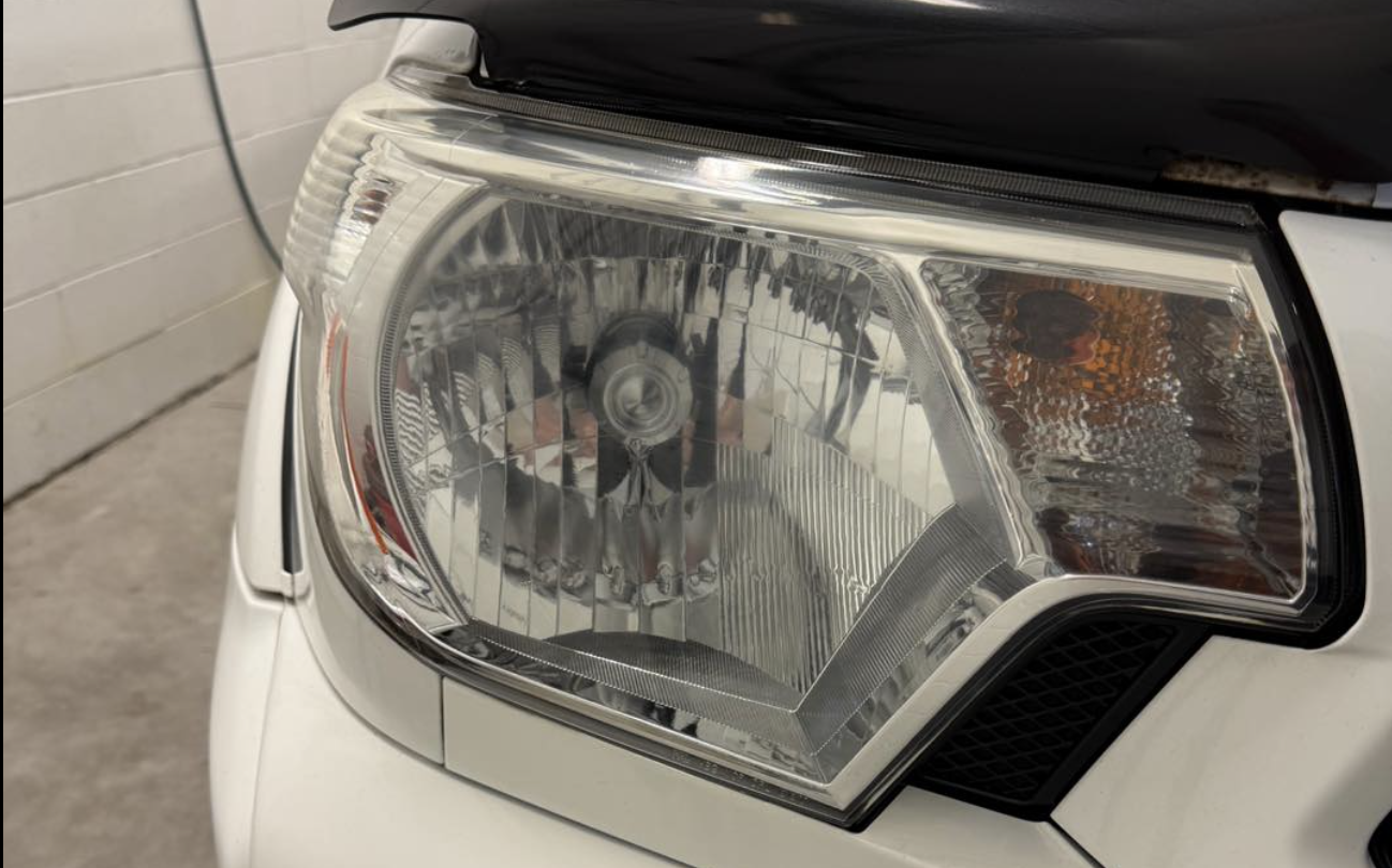 Clear headlight after restoration