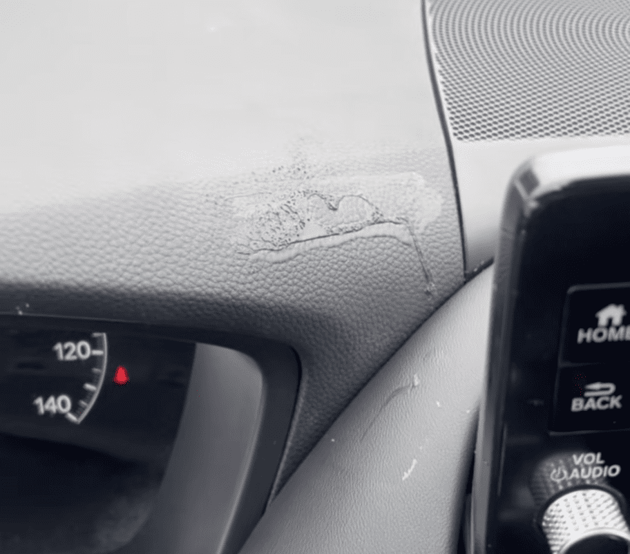 Interior trim damage before auction prep reconditioning