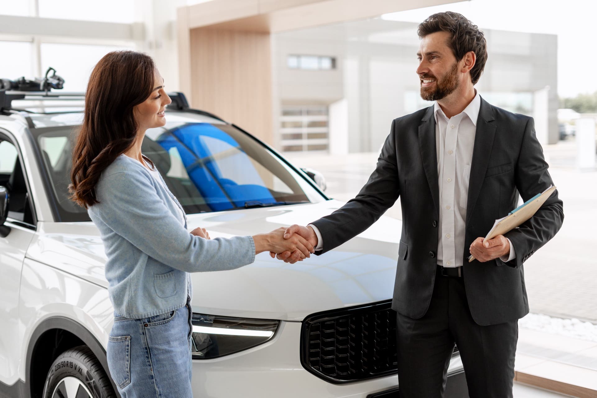 Satisfied Philadelphia area dealership partner shaking hands
