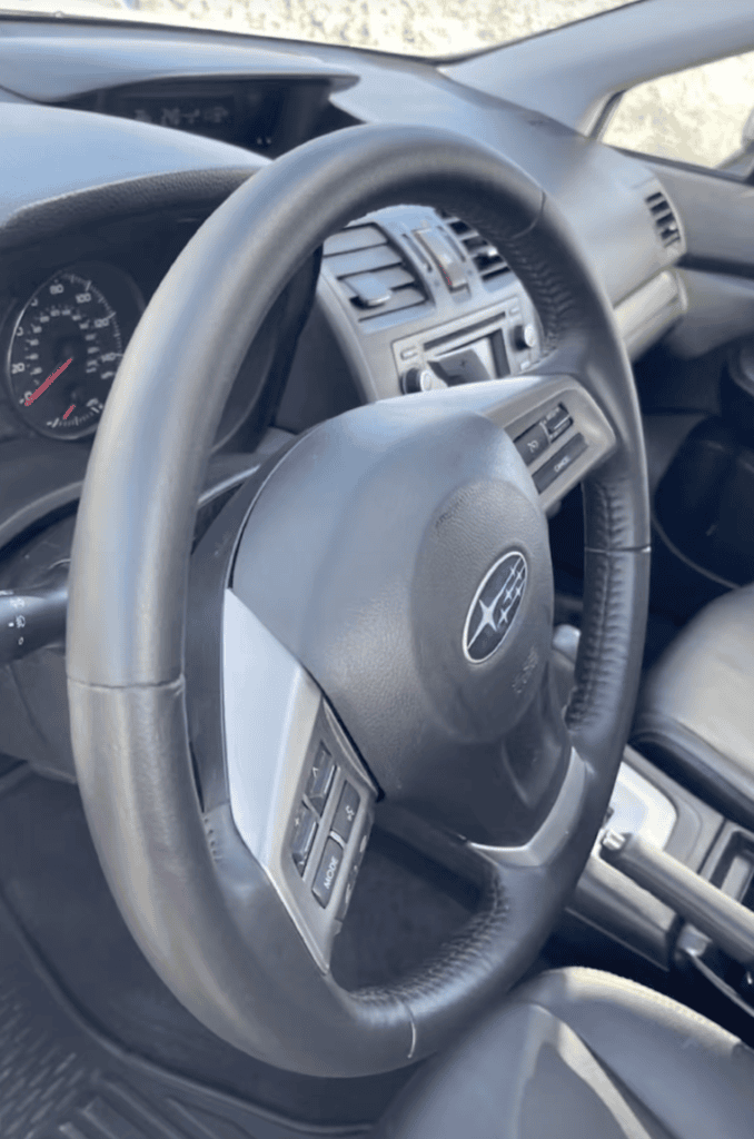 Steering wheel restored after interior detailing in Allentown