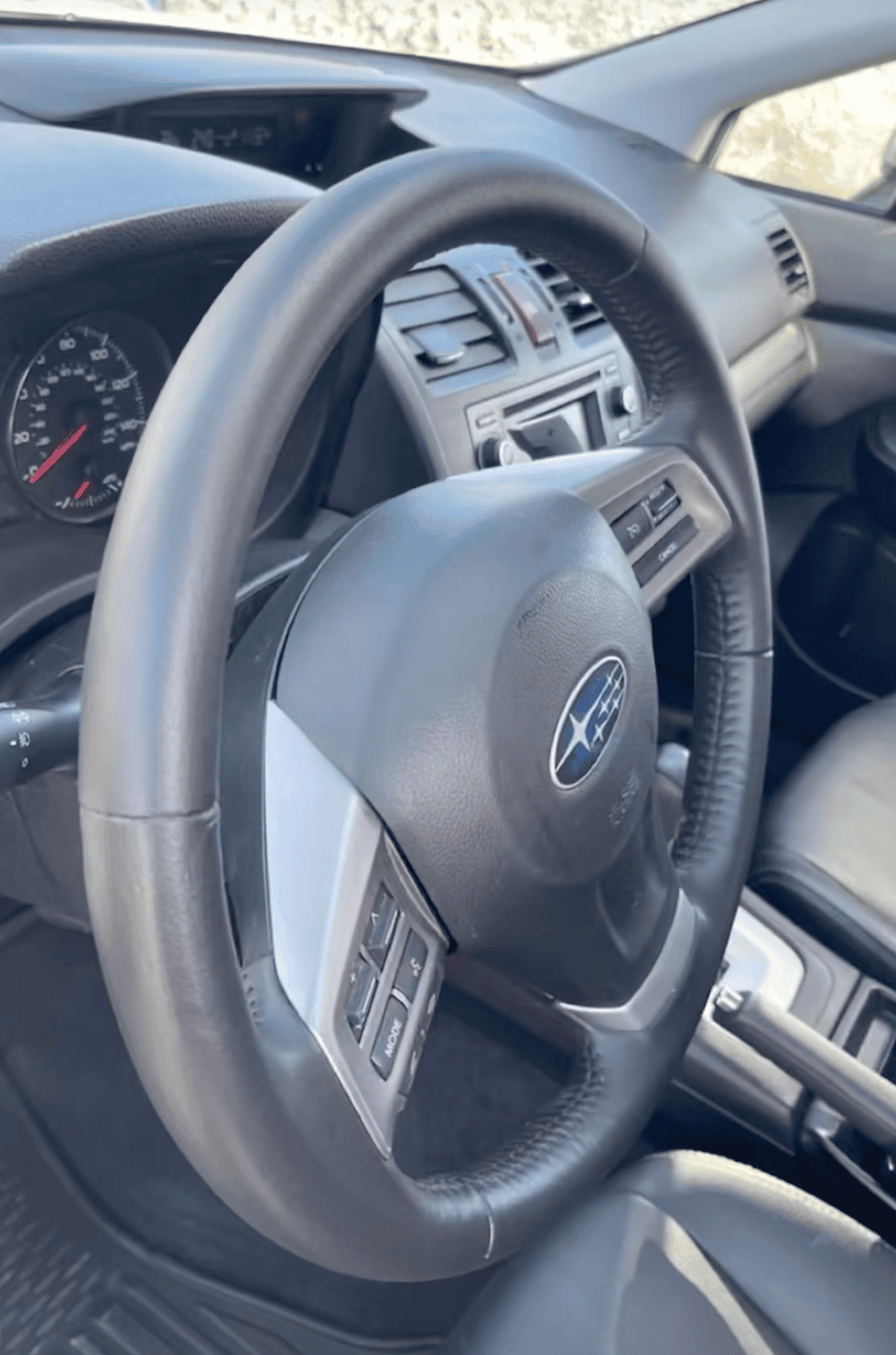 Steering wheel restored after interior detailing in Allentown