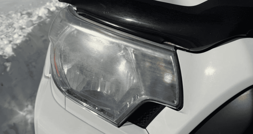 Foggy headlight before headlight restoration in Allentown PA