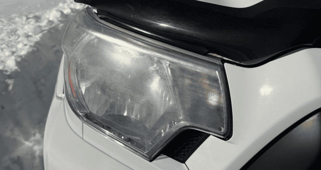 Foggy headlight before headlight restoration in Allentown PA