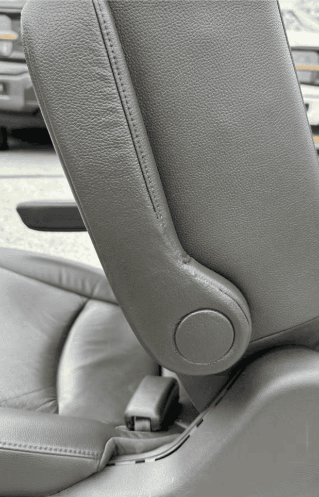Vinyl armrest restored after auto upholstery repair in York PA