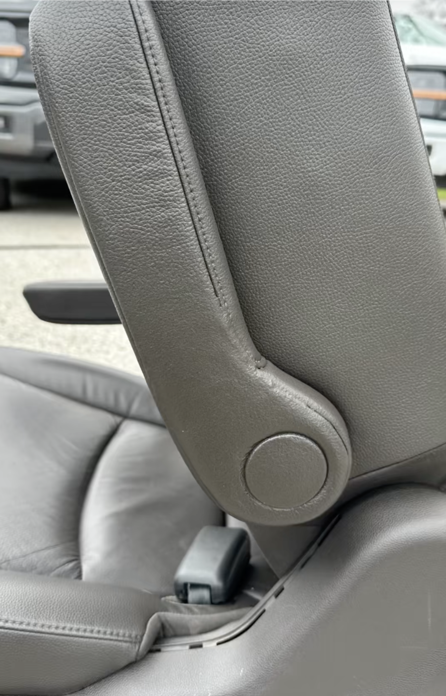 Vinyl armrest restored after auto upholstery repair in York PA