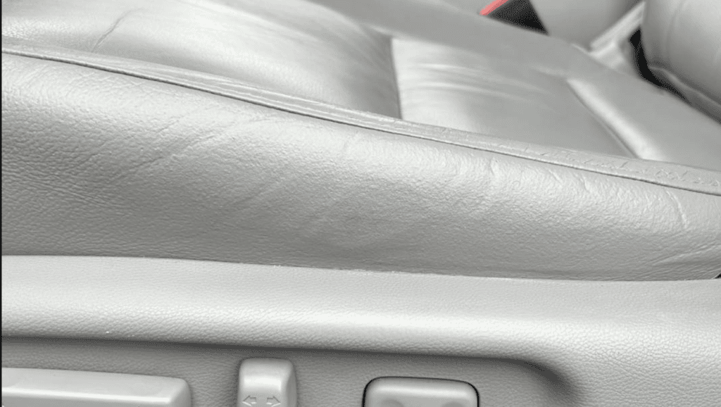 Leather car seat restored after leather repair in York PA